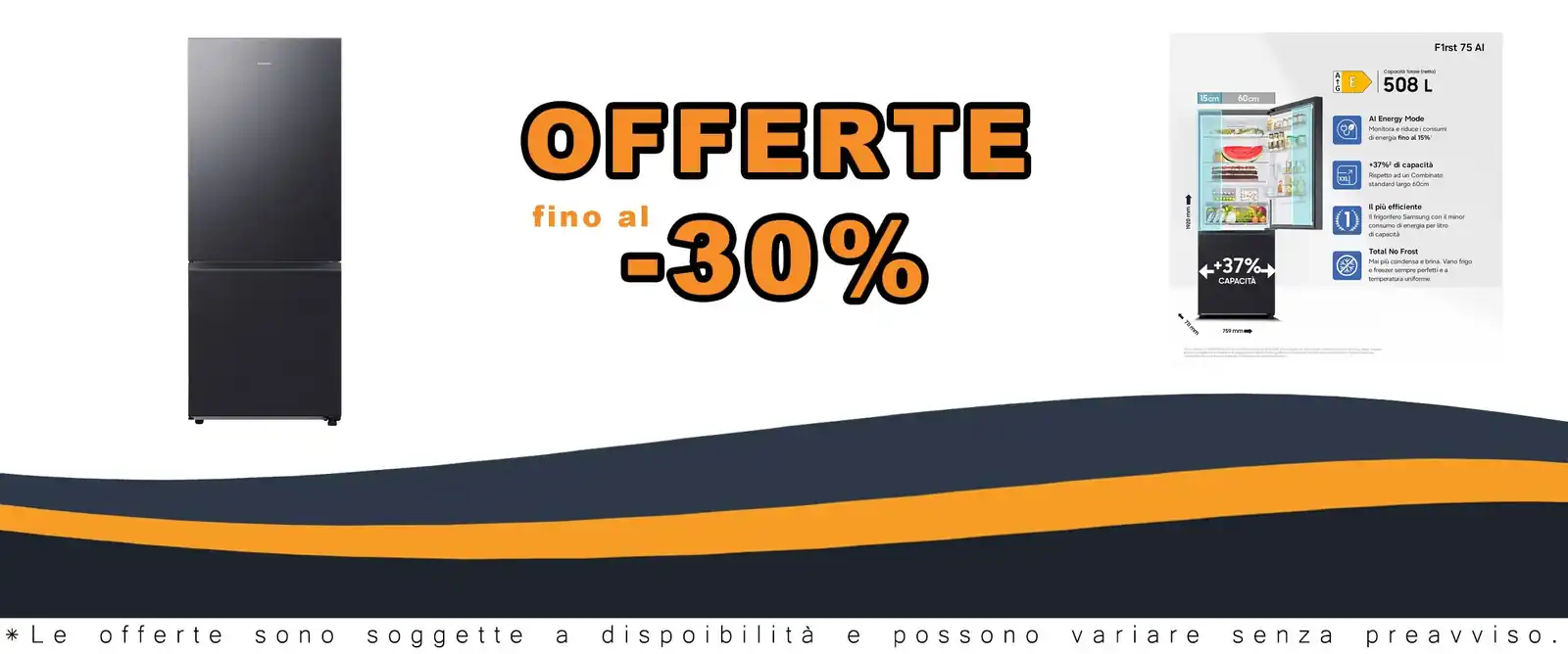 Refrigeratore Samsung F1rst 75 cm Wi-Fi capacities 508 L